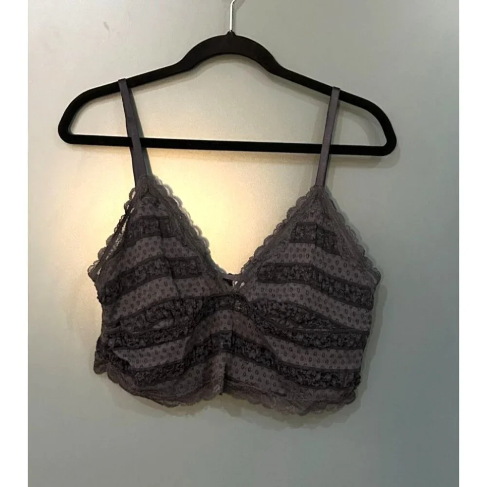 NWT Women's Bubble Lace Cropped Cami - Wild Fable Steel Gray XL - Picture 2 of 5